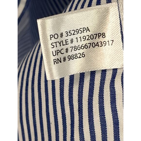 U.S. Polo Assn. Men’s L Button Down Shirt Blue White Stripe Long Sleeve Logo - Picture 5 of 7